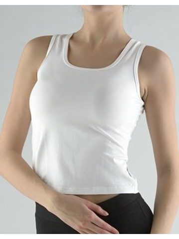 Dámské tílko, širší ramínka, šité, jednobarevné 98000P - bílá