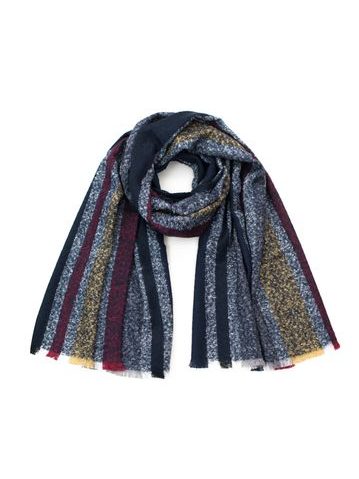 Šál s pruhy - modrošedý