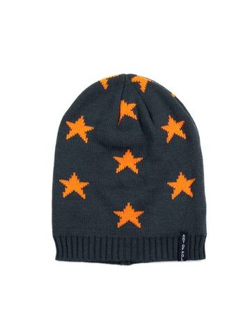 Čepice beanie s hvězdičkami tmavě šedá
