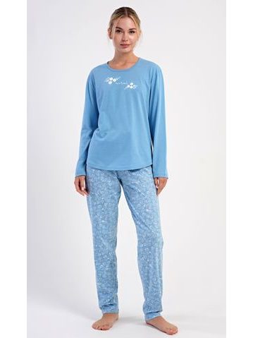 Dámské pyžamo dlouhé Natural life - modrošedá
