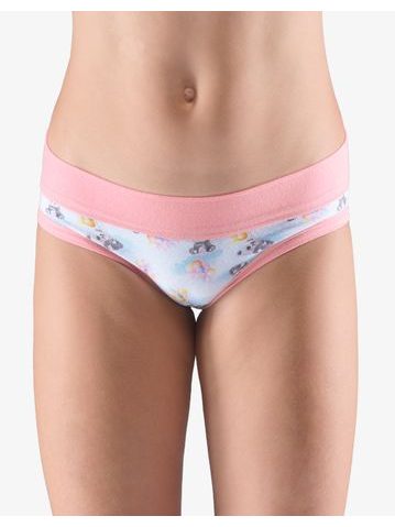 GINA dětské kalhotky klasické dívčí, úzký bok, šité, s potiskem 20024P - starorůžová pomnenková