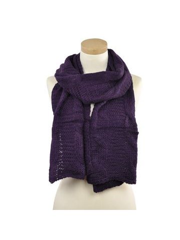 Zimní vlněný šál - tmavofialový