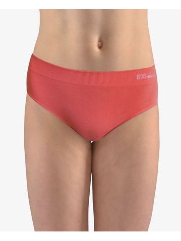 GINA dětské kalhotky klasické dívčí, úzký bok, bezešvé, jednobarevné Eco Bamboo 20025P - tomato bílá