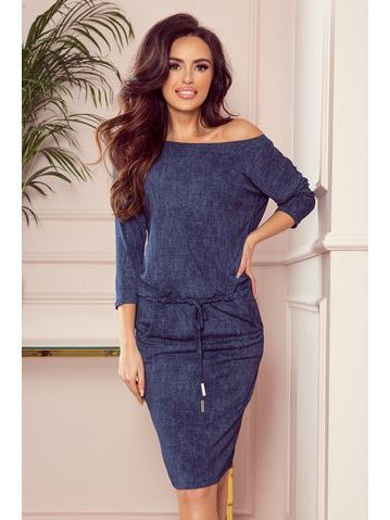 Šaty s kapsami - tmavě modrý denim