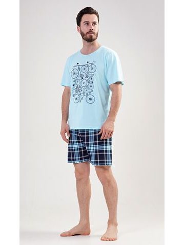 Pánské pyžamo šortky Kolo - mentolová