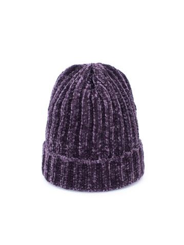 Dětská teplá zimní čepice fialová