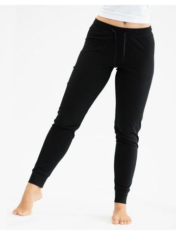 Dámské kalhoty dlouhé pyžamové, šité, bokové, jednobarevné 19149 - černá