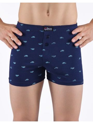 Dětské trenky volné chlapecké, šité, s potiskem - lékořice tm. tyrkysová