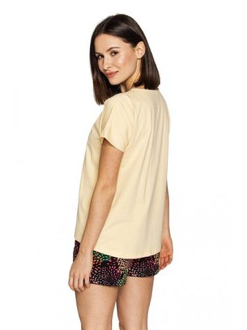 Dámské pyžamo kapri Hello world - žlutá