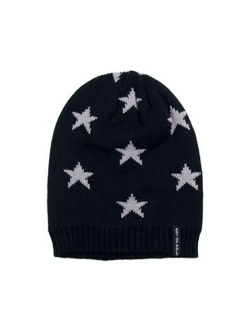 Čepice beanie s hvězdičkami černá