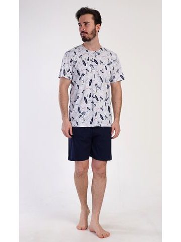 Pánské pyžamo šortky Surfing - šedá