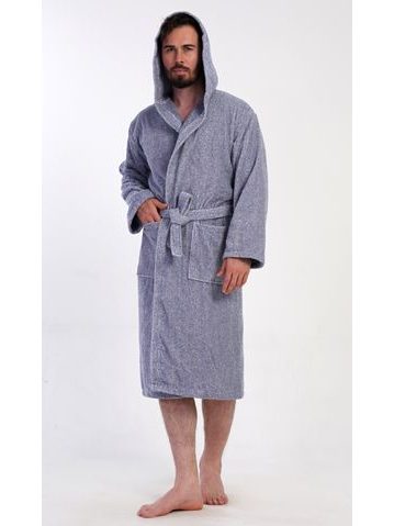 Pánský župan s kapucí Luis - modrá