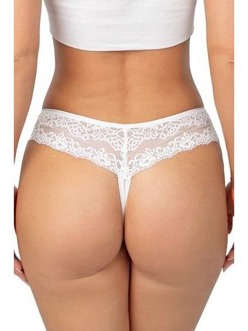 Tanga s krajkou 230 bílá