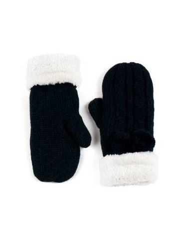 Kožíškové palcové rukavice černé