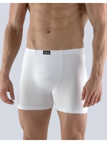 Pánské boxerky s delší nohavičkou, delší nohavička, šité, jednobarevné 74090P - bílá