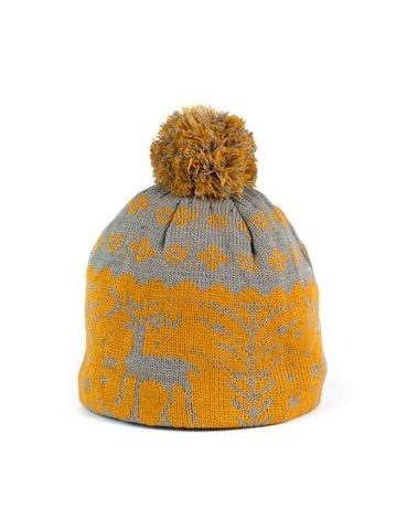 Unisex čepice se soby šedá-žlutá