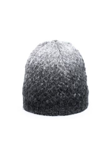 Dvoubarevná šedá dámská čepice