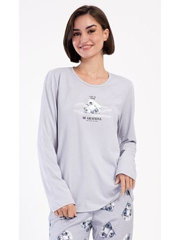 Dámské pyžamo kapri Mia - šedá