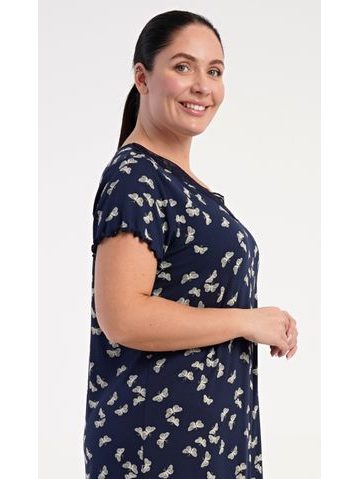 Dlouhá košilka noční dámská dlouhý rukáv 19131P - tomato měděná