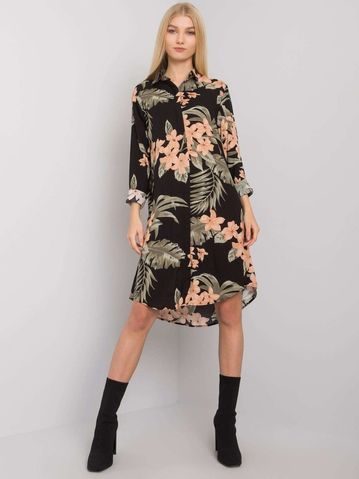 Černá dlouhá vzorovaná košile