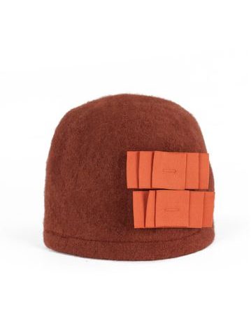 Elegantní dámský zimní klobouk oranžový