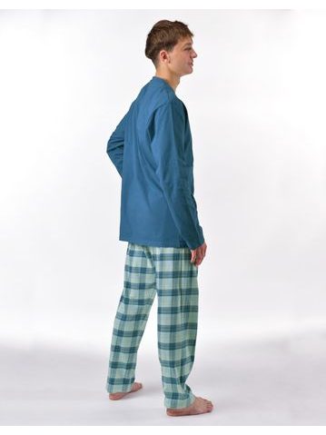 Pánský dlouhý hřejivý župan se šálovým límcem LILLY a JACK EXTRA tmavě modrá