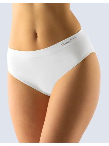 GINA dámské kalhotky klasické, širší bok, bezešvé, jednobarevné Bamboo PureLine 00019P - bílá
