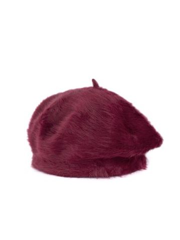Angorový baret s anténkou červený