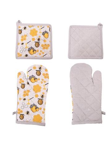 Chňapka s magnetem a podložka 18*32 + 20*20 cm, včelka