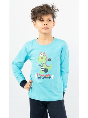 Dětské pyžamo dlouhé Vesmír - oranžová