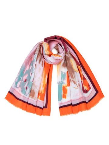 Abstraktní šátek - oranžová