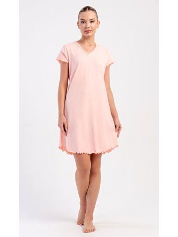 Dámská noční košile s krátkým rukávem Sandra - světle lososová