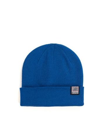 Čepice beanie dvojitá modrá