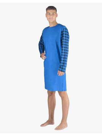 Pánské košile noční pánská dlouhý rukáv, šité, s potiskem Pyžama 2023 79159P - atlantic tm.popel