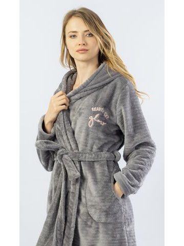 Dlouhý dámský tenký župan Lea lososový