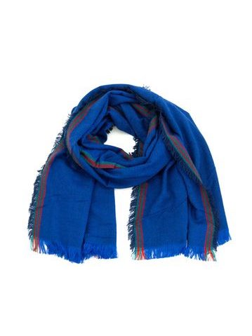 Módní modrý šál s lemovkou