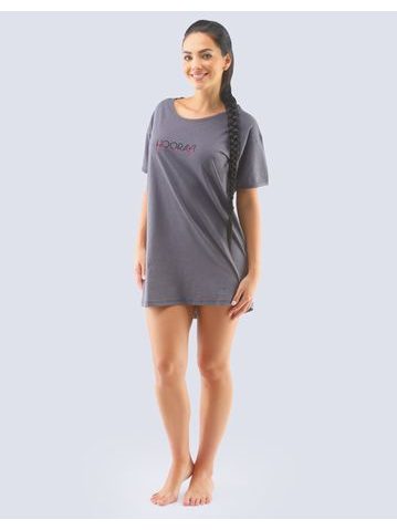 Dámské maxitriko s krátkým rukávem 19118P - tm. šedá černá