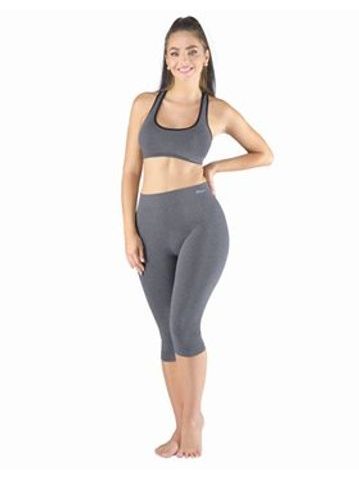 Dámské capri, bezešvé, klasické Eco Bamboo 95033P - šedá bílá