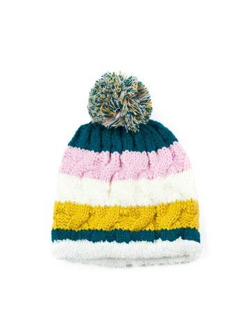 Čepice s kožešinovou podšívkou - modrozelená