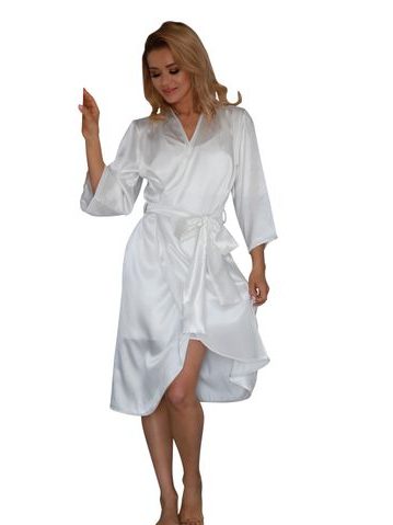 Dámský saténový župan BOHOL bílý