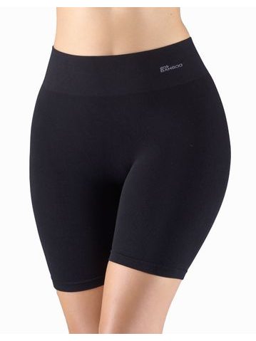 Dámské boxerky prodloužené, kratší nohavička, bezešvé, klasické, jednobarevné Eco Bamboo 03019P - černá