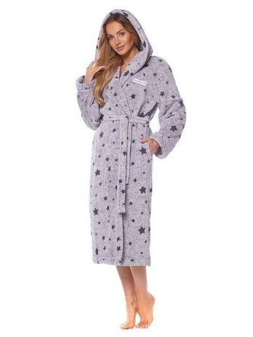 Dámský župan Dream Star II šedý dlouhý