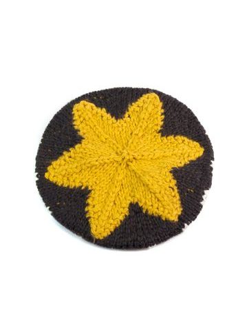 Klasický francouzský baret s anténkou, fialovo-růžový