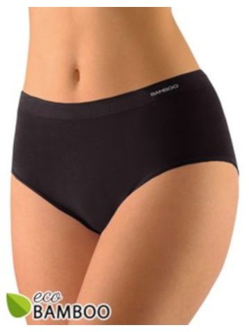 Dámské kalhotky klasické ve větších velikostech, bezešvé, jednobarevné Eco Bamboo 01002P - černá