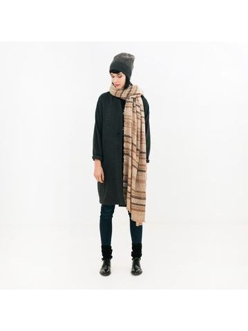 Zimní šál se vzorem - bordó