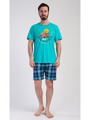 Pánské pyžamo šortky Adventure - zelená