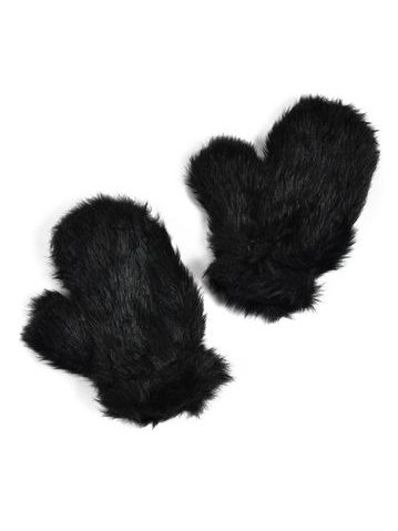 Kožíškové rukavičky černé