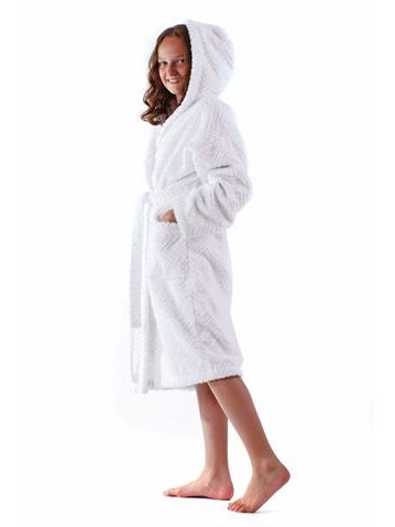 Dětský dlouhý župan s kapucí LILLY a JACK EXTRA středně modrá