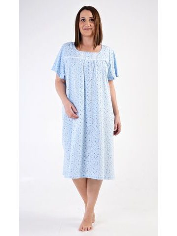 Dámská noční košile s krátkým rukávem Daniela - světle modrá