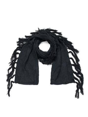 Dámský pletený šál s třásněmi černý